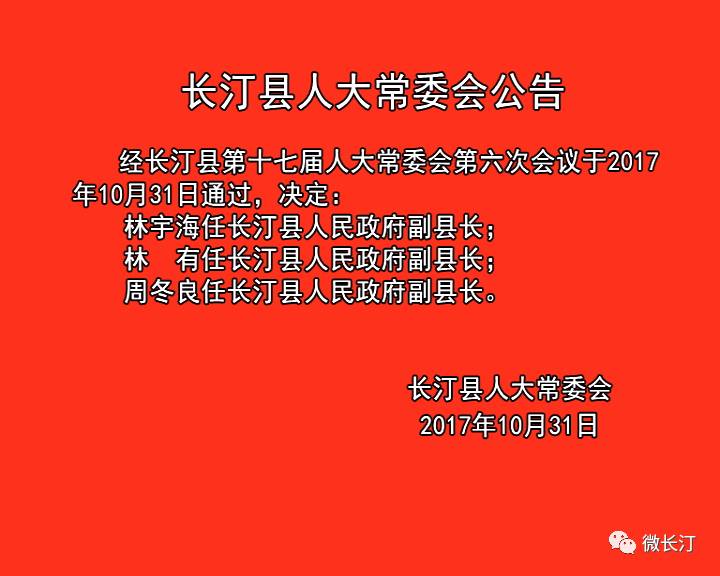 长汀县人民政府办公室人事任命，构建高效团队，开启地方发展新篇章